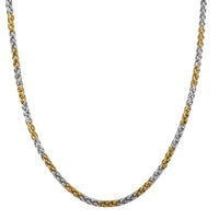Two-tone Palma Chain Necklace in ION Plated YG and Stainless Steel 20-22 Inches