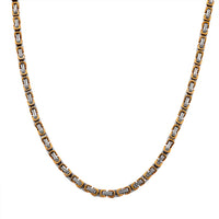 Two-tone Byzantine Chain Necklace in ION Plated YG and Stainless Steel 20-22 Inches
