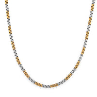 Two-tone Pop Chain Necklace in ION Plated YG and Stainless Steel 20-22 Inches