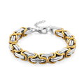 Byzantine Chain Bracelet (7.5-9.5In) in ION Plated YG and Stainless Steel - Sticky add to cart bar
