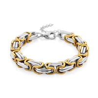 Byzantine Chain Bracelet (7.5-9.5In) in ION Plated YG and Stainless Steel