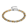 Two-tone Cuban Chain Bracelet (7.5-9.5In) in ION Plated YG and Stainless Steel - Sticky add to cart bar