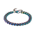 Curb Bracelet (7.5-9In) in ION Plated Mystic Stainless Steel - Sticky add to cart bar