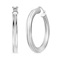 Italian Round Hoop Earrings in Sterling Silver 7.81 Grams - Sticky add to cart bar