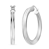 Italian Round Hoop Earrings in Sterling Silver 7.81 Grams