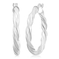 Italian Round Twist Hoop Earrings in Sterling Silver 3.69 Grams - Sticky add to cart bar