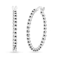 Italian Oval Bead Hoop Earrings in Sterling Silver 3.43 Grams - Sticky add to cart bar