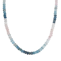 D'Joy Marropino Morganite and Mangoro Aquamarine 125.00 ctw Beaded Necklace in Rhodium Over Sterling Silver 18-20 Inches