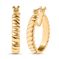 EverTrue Bronzella Collection Twisted Rope Hoop Earrings 18K YG Plated Bronze - Sticky add to cart bar