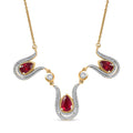 D'Joy Passport to Israel Niassa Ruby (FF) and White Zircon 5.80 ctw Necklace in 18K Vermeil Yellow Gold Over Sterling Silver 18 Inches - Sticky add to cart bar