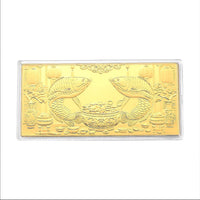 24K Gold Twin Koi – Symbol of Wealth & Prosperity Embossed Sheet 155x75mm (100mg)