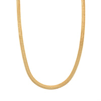 Herringbone Chain Necklace in ION Plated YG and Stainless Steel 20-22 Inches