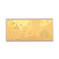 24K Yellow Gold Elephant Emboss Sheet 155x75mm (100mg)