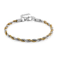 Rope Chain Bracelet (7.5-9.5In) in ION Plated YG and Stainless Steel - Sticky add to cart bar
