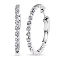 Luxuriant Lab Grown Diamond G SI 1.11 ctw Arc of Stars Earrings in Sterling Silver