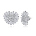 Luxuriant Lab Grown Diamond G SI Heart Cluster Earrings in Sterling Silver 4.24 ctw - Sticky add to cart bar