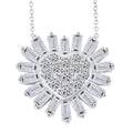 Luxuriant Lab Grown Diamond G SI Heart Necklace in Sterling Silver 3.22 ctw (18 Inches) - Sticky add to cart bar