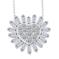 Luxuriant Lab Grown Diamond G SI Heart Necklace in Sterling Silver 3.22 ctw (18 Inches)