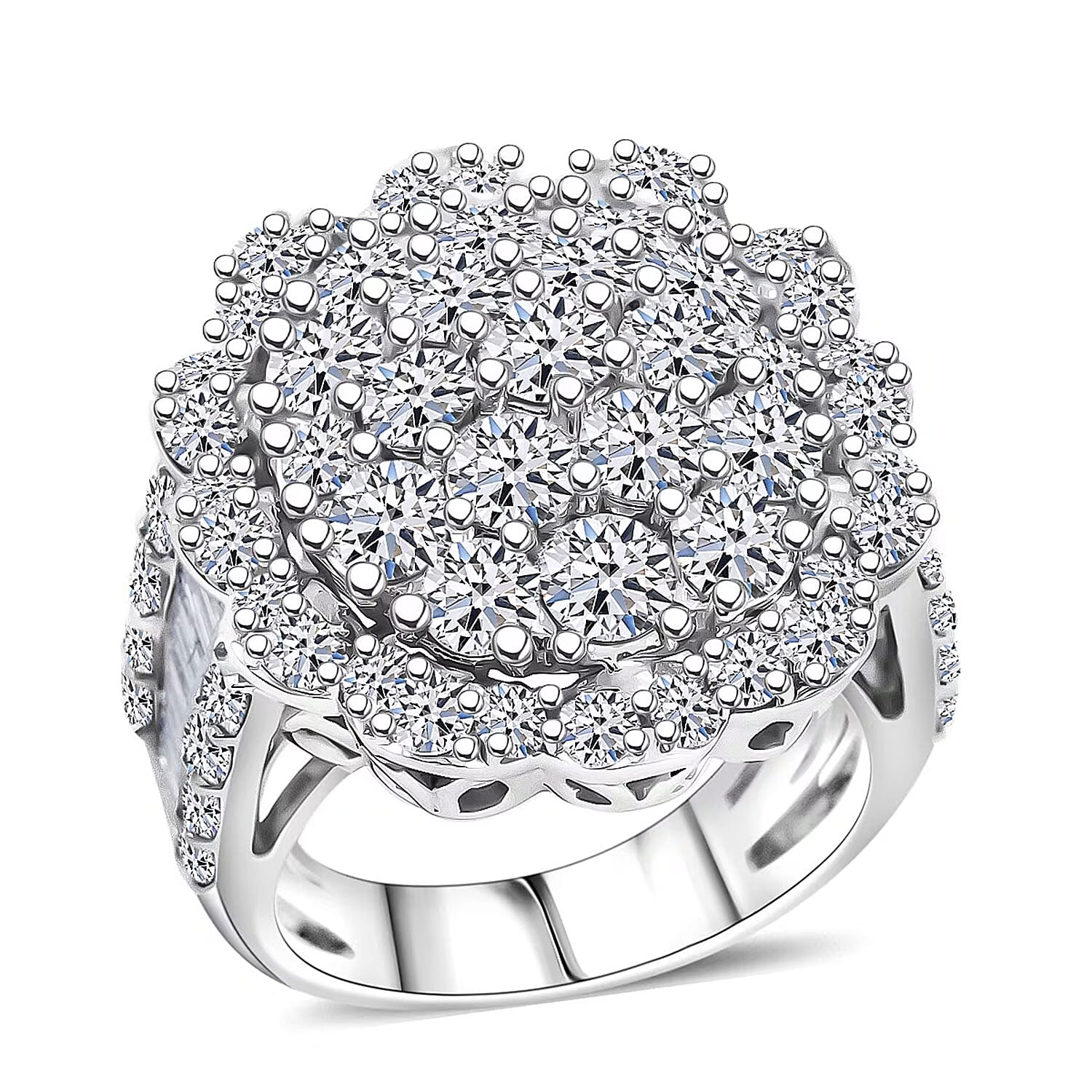 Doorbuster Luxuriant Lab Grown Diamond G SI 6.10 ctw Celestial Star Ring Sterling Silver (Size 10.0)