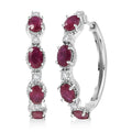Doorbuster D'Joy Kashmir Kyanite, Chrome Diopside Hoop Earrings in Rhodium Over Sterling Silver 5.25 ctw - Sticky add to cart bar