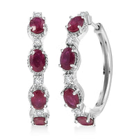 Doorbuster D'Joy Kashmir Kyanite, Chrome Diopside Hoop Earrings in Rhodium Over Sterling Silver 5.25 ctw