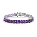 EverTrue African Amethyst Two Row Carpet Bracelet in Platinum Bond (6.50 In) 21.85 ctw - Sticky add to cart bar