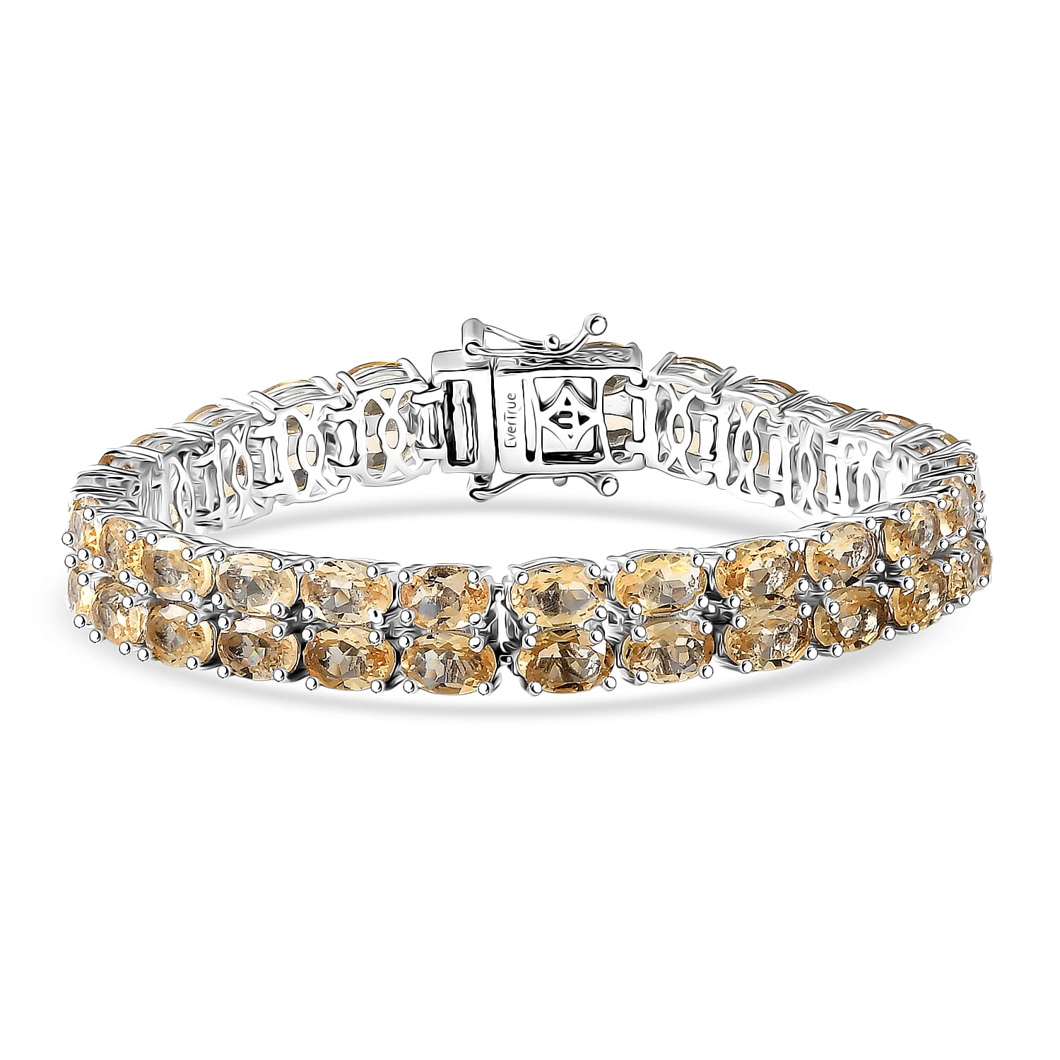 EverTrue Brazilian Citrine 23.00 ctw Bracelet in Platinum Bond (6.50 In)