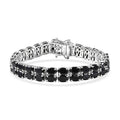 EverTrue African Amethyst Two Row Carpet Bracelet in Platinum Bond (6.50 In) 21.85 ctw - Sticky add to cart bar
