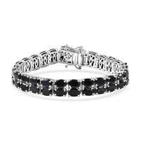 EverTrue African Amethyst Two Row Carpet Bracelet in Platinum Bond (6.50 In) 21.85 ctw
