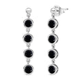 D'Joy Thai Black Spinel 4.60 ctw Earrings in Platinum Over Sterling Silver - Sticky add to cart bar