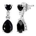 D'Joy Thai Black Spinel and White Zircon 4.85 ctw Earrings in Platinum Over Sterling Silver - Sticky add to cart bar