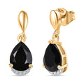 D'Joy Thai Black Spinel and White Zircon 3.00 ctw Earrings in 18K YG Plated Sterling Silver - Sticky add to cart bar