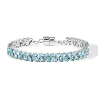 D'Joy Blue Apatite Bracelet in Rhodium Over Sterling Silver (6.50 In) 13.00 ctw