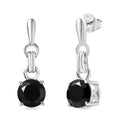 D'Joy Thai Black Spinel 3.20 ctw Earrings in Platinum Over Sterling Silver - Sticky add to cart bar