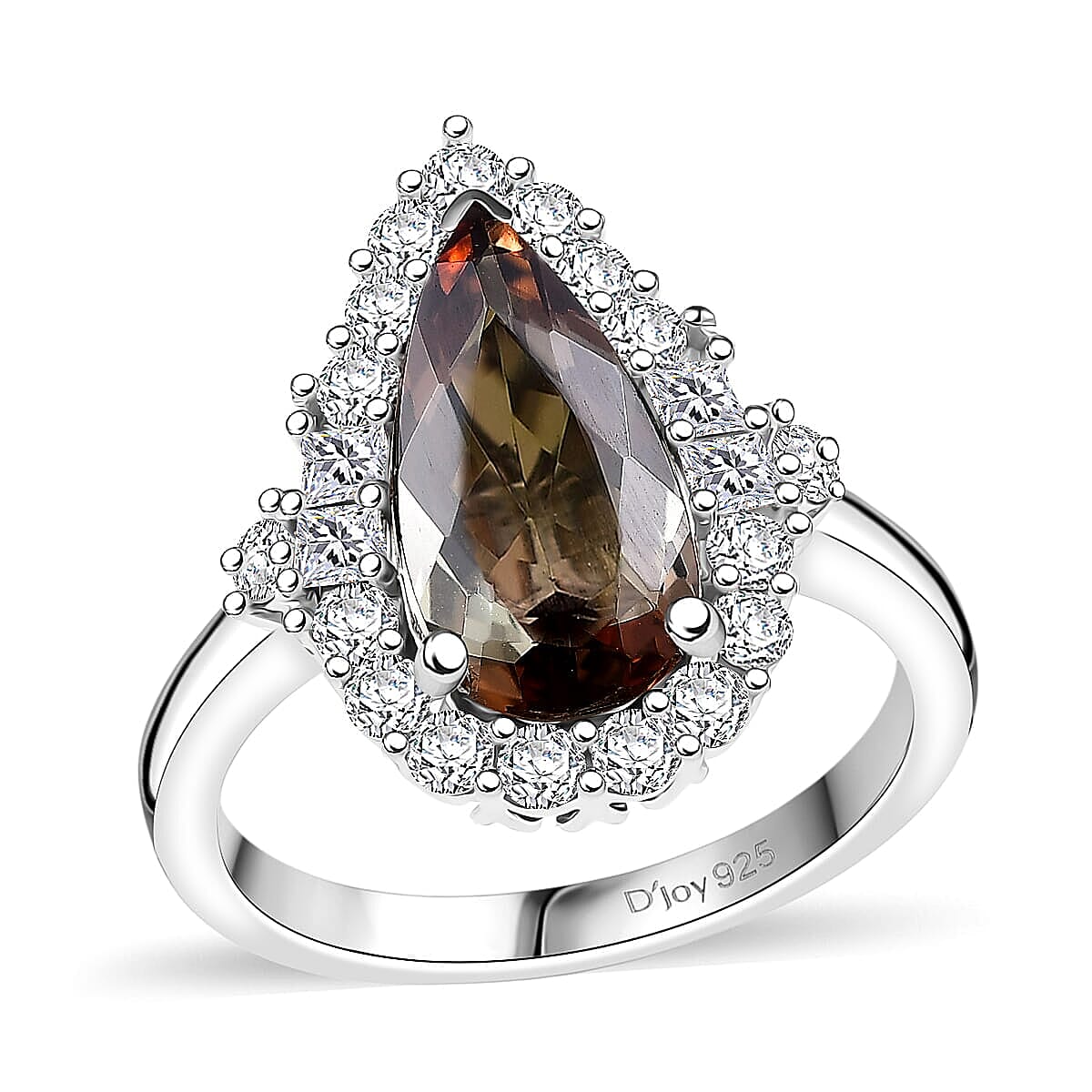 Jenipapo Andalusite, Moissanite Ring 3.25 ctw