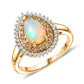 D'Joy Premium Ethiopian Welo Opal, Multi Gemstone Ring in 18K Vermeil YG Over Sterling Silver (Size 10.0) 1.35 ctw - Sticky add to cart bar