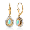 D'Joy Premium Ethiopian Welo Opal and Multi Gemstone 1.80 ctw Tear of Fire Earrings in 18K Vermeil Yellow Gold Over Sterling Silver - Sticky add to cart bar