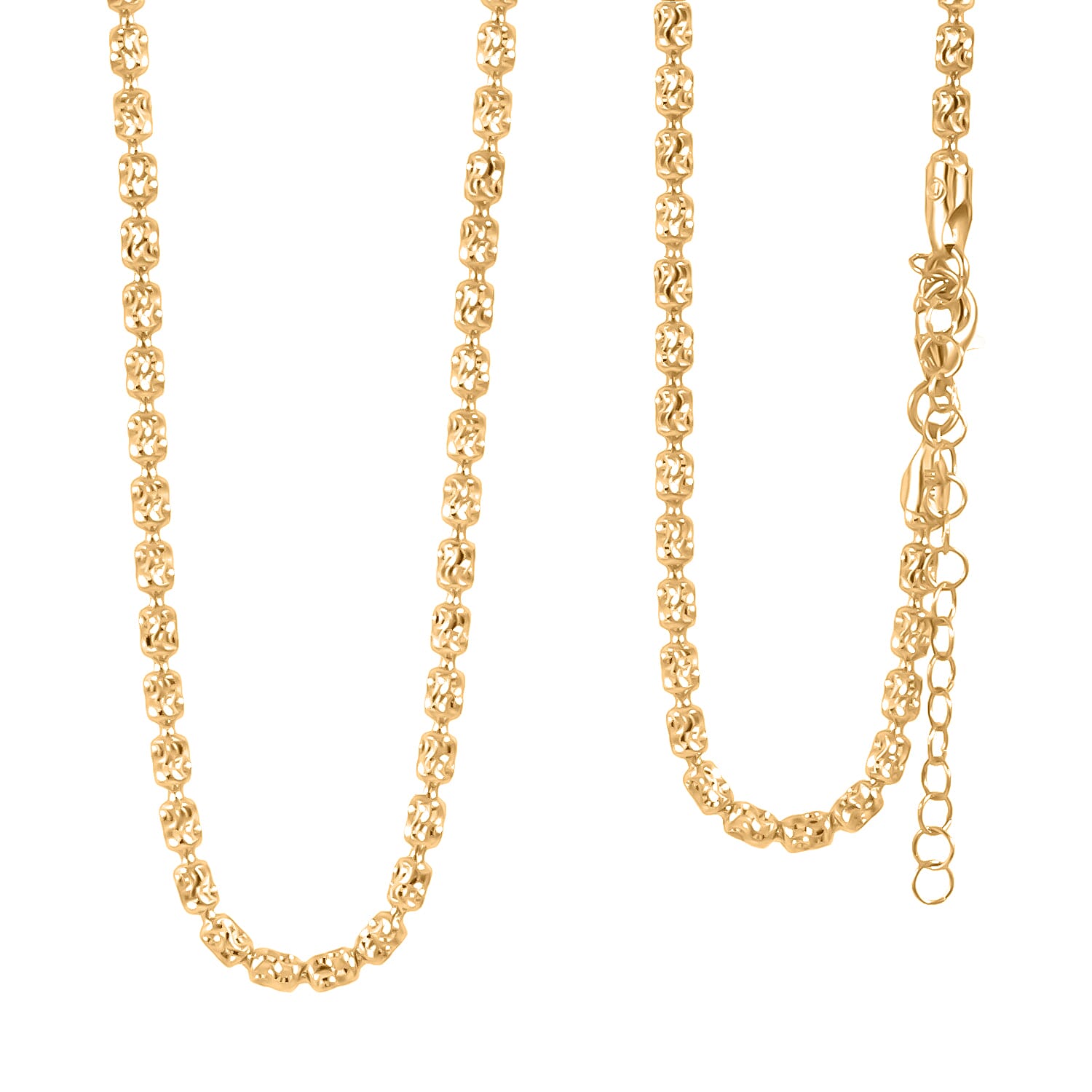 Italian Typhoon Chain Necklace in 14K Yellow Gold Over Sterling Silver 11.88 Grams 18-20 Inches
