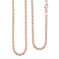 Italian Typhoon Chain Necklace in 14K Rose Gold Over Sterling Silver 10.4 Grams 18 Inches - Sticky add to cart bar