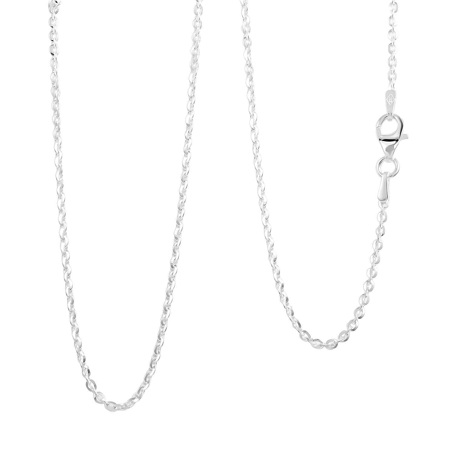 Italian Brillantina Chain Necklace in Sterling Silver 3.40 Grams 18 Inches
