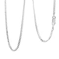 Italian Flat Cuban Chain Necklace in Sterling Silver 4.70 Grams 18 Inches - Sticky add to cart bar