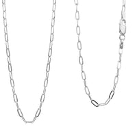 Italian Paper Clip Chain Necklace in Sterling Silver 4.10 Grams 18 Inches