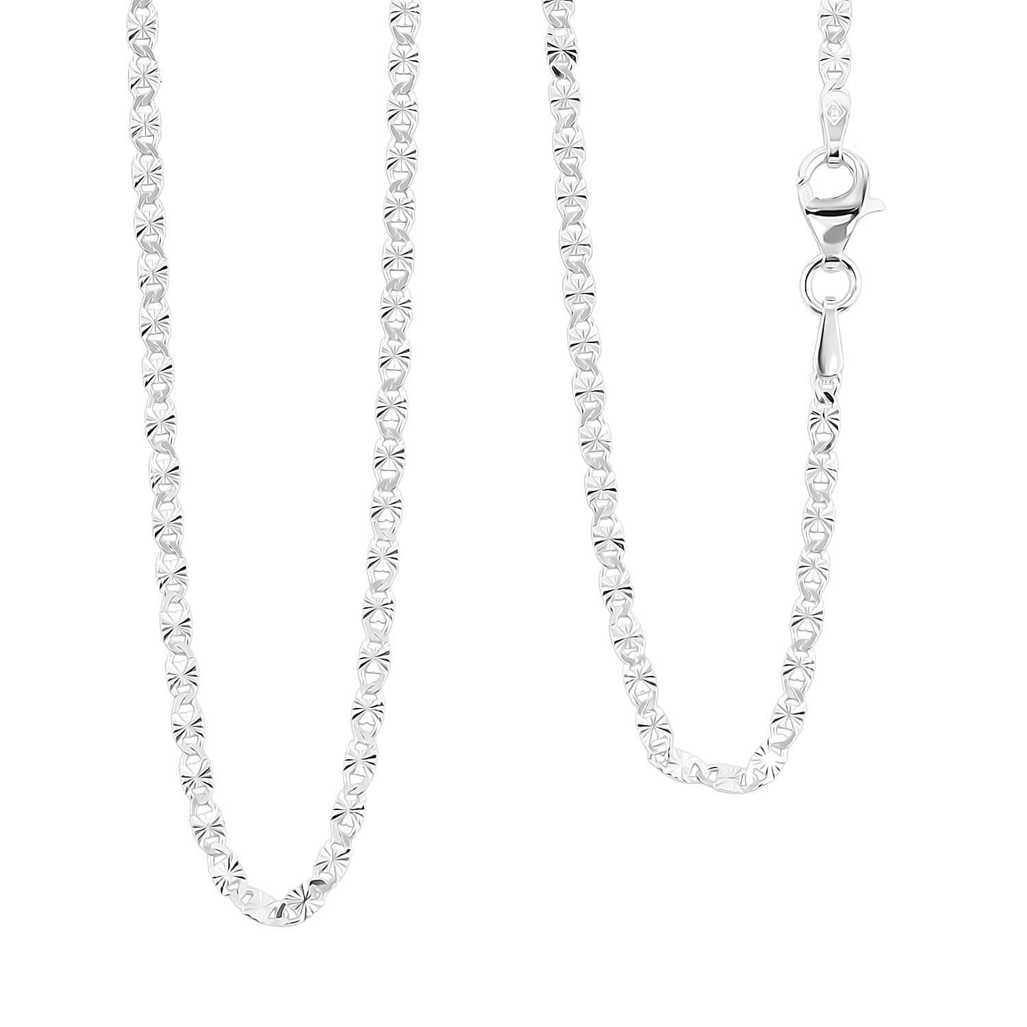 Italian Valentina Chain Necklace in Sterling Silver 2.30 Grams 18 Inches