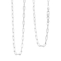 Italian Paper Clip Chain Necklace in Sterling Silver 6.60 Grams 18 Inches - Sticky add to cart bar