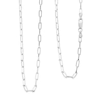 Italian Paper Clip Chain Necklace in Sterling Silver 6.60 Grams 18 Inches