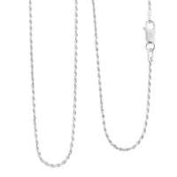 Italian 1.4mm Rope Chain Necklace in Sterling Silver 3.40 Grams 18 Inches