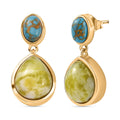 EverTrue Connemara Marble and Mojave Blue Turquoise 11.00 ctw Earrings in 18K YG Plated - Sticky add to cart bar