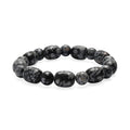 Snow Flake Obsidian 170.00 ctw Beaded Stretch Bracelet - Sticky add to cart bar