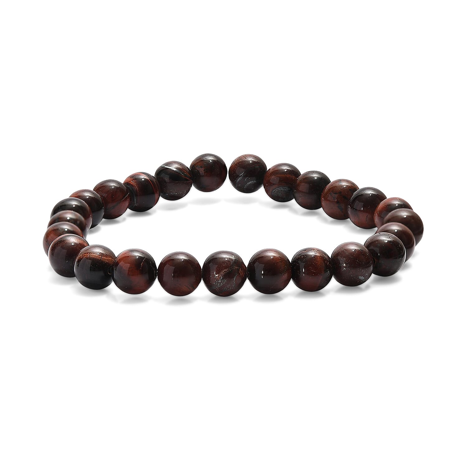 Red Tiger's Eye 160.00 ctw Beaded Stretch Bracelet