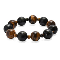 Red and Blue Tigers Eye 230.00 ctw Beaded Stretch Bracelet